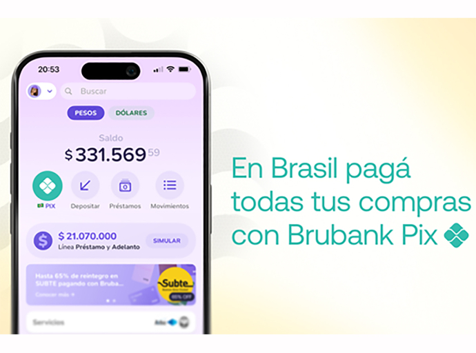 Brubank innova en pagos internacionales: Primer banco argentino en integrar PIX para transacciones directas en Brasil
