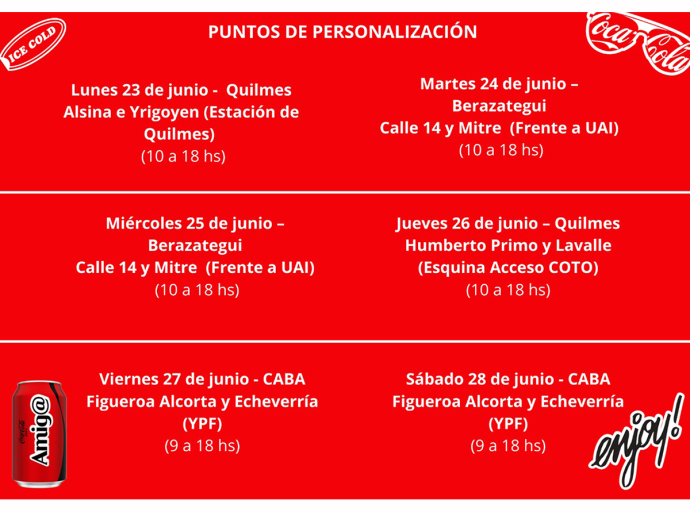 Últimos días para crear tu Coca-Cola personalizada en Buenos Aires
