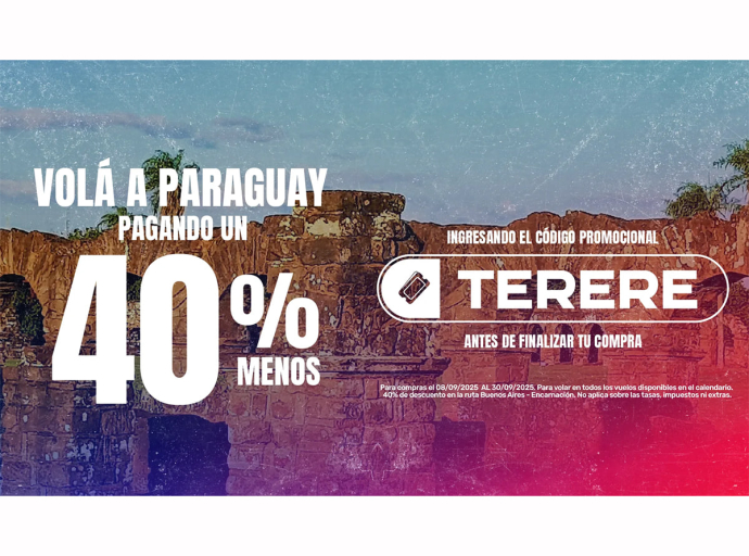 ¡Volá a Paraguay con Flybondi con un 40% de descuento!