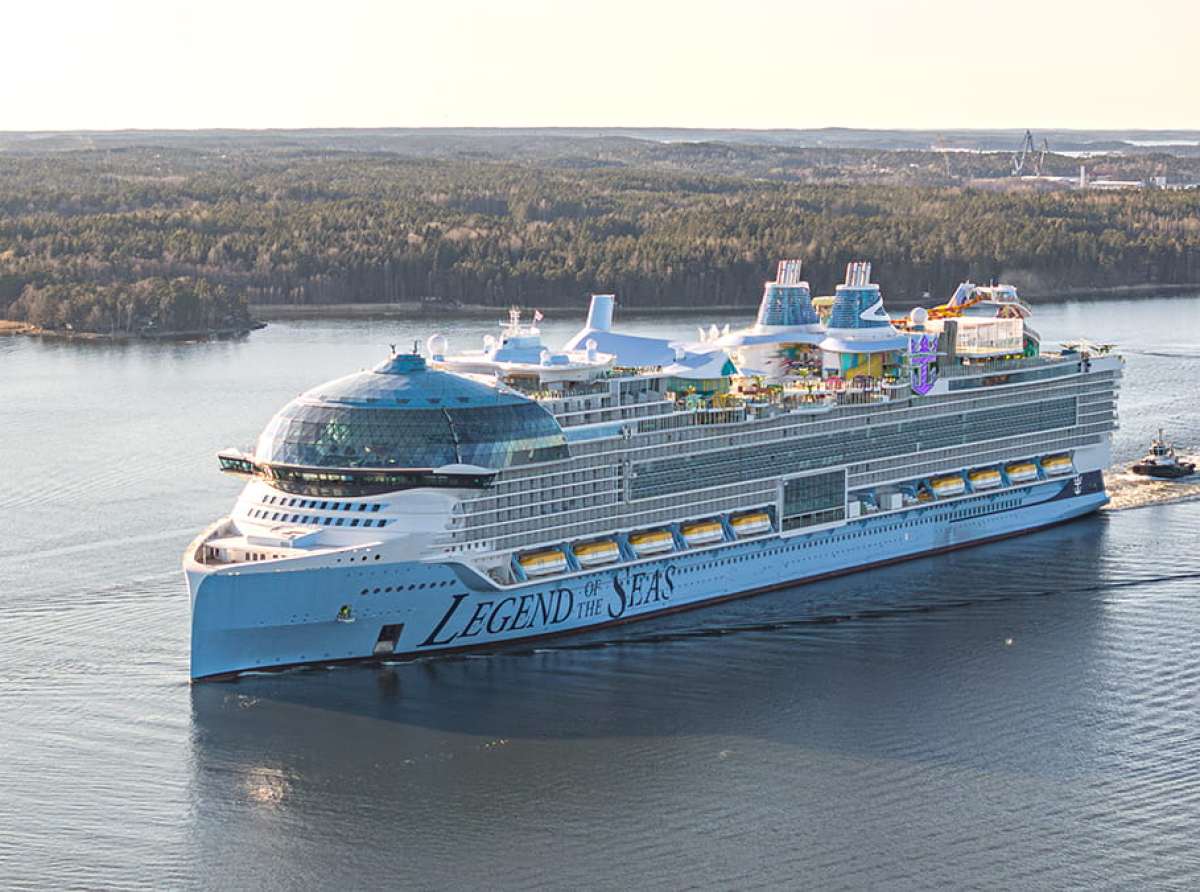 Legend of the Seas de Royal Caribbean inicia sus pruebas de navegación.